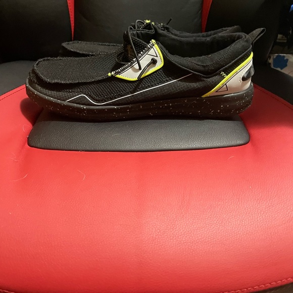 Hey Dude Shoes Hey Dudes Wally Sox Black And Lime Green Poshmark